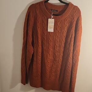 Cable Knit Sweater in Rust